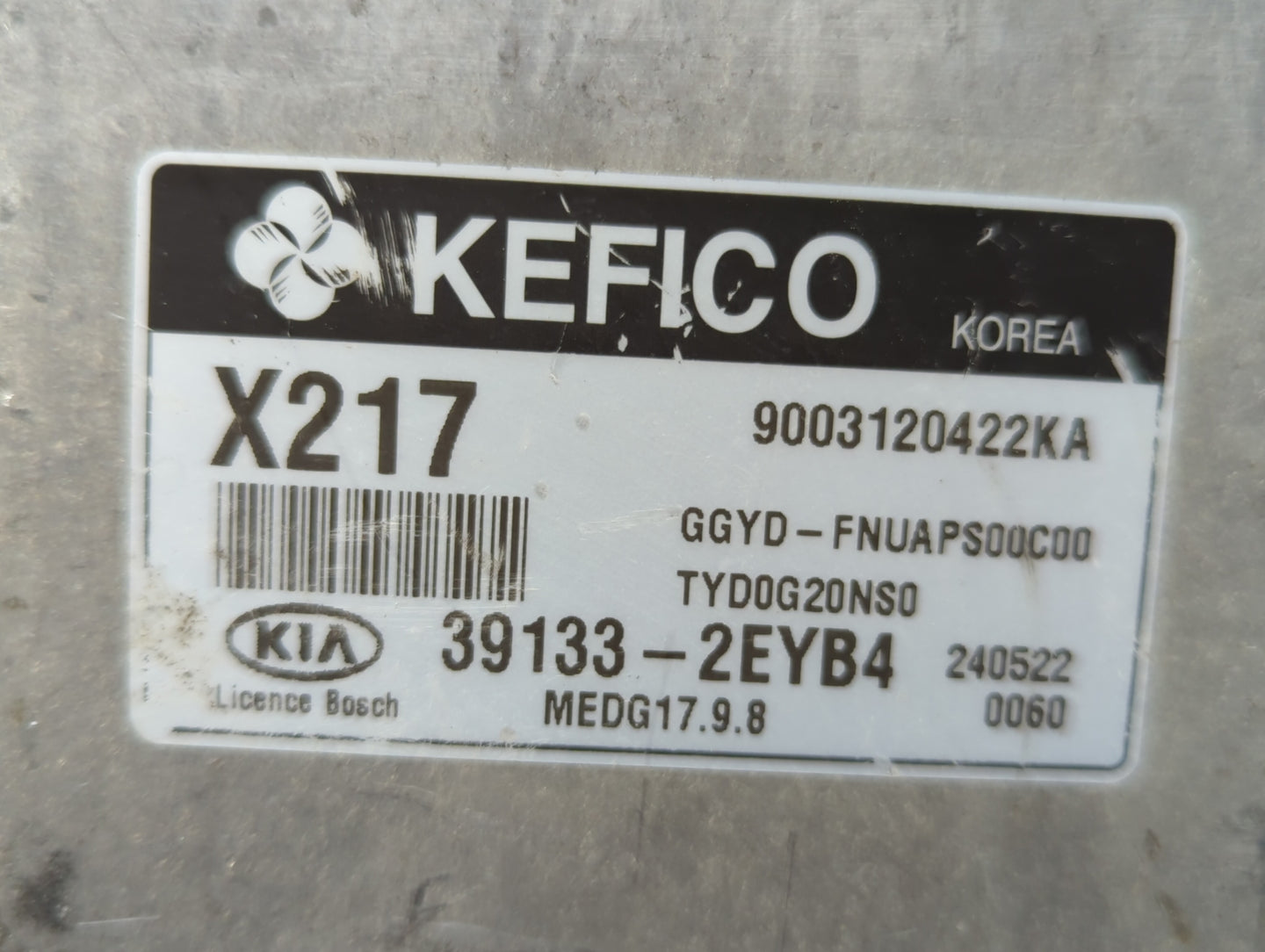 2015 Kia Forte PCM Engine Control Computer ECU ECM PCU OEM P/N:39133-2EYB4 Fits OEM Used Auto Parts - Oemusedautoparts1.com