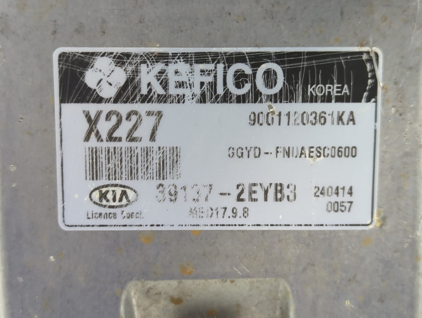 2014 Kia Forte PCM Engine Control Computer ECU ECM PCU OEM P/N:39137-2EYB3 9001120361KA Fits OEM Used Auto Parts - Oemusedau