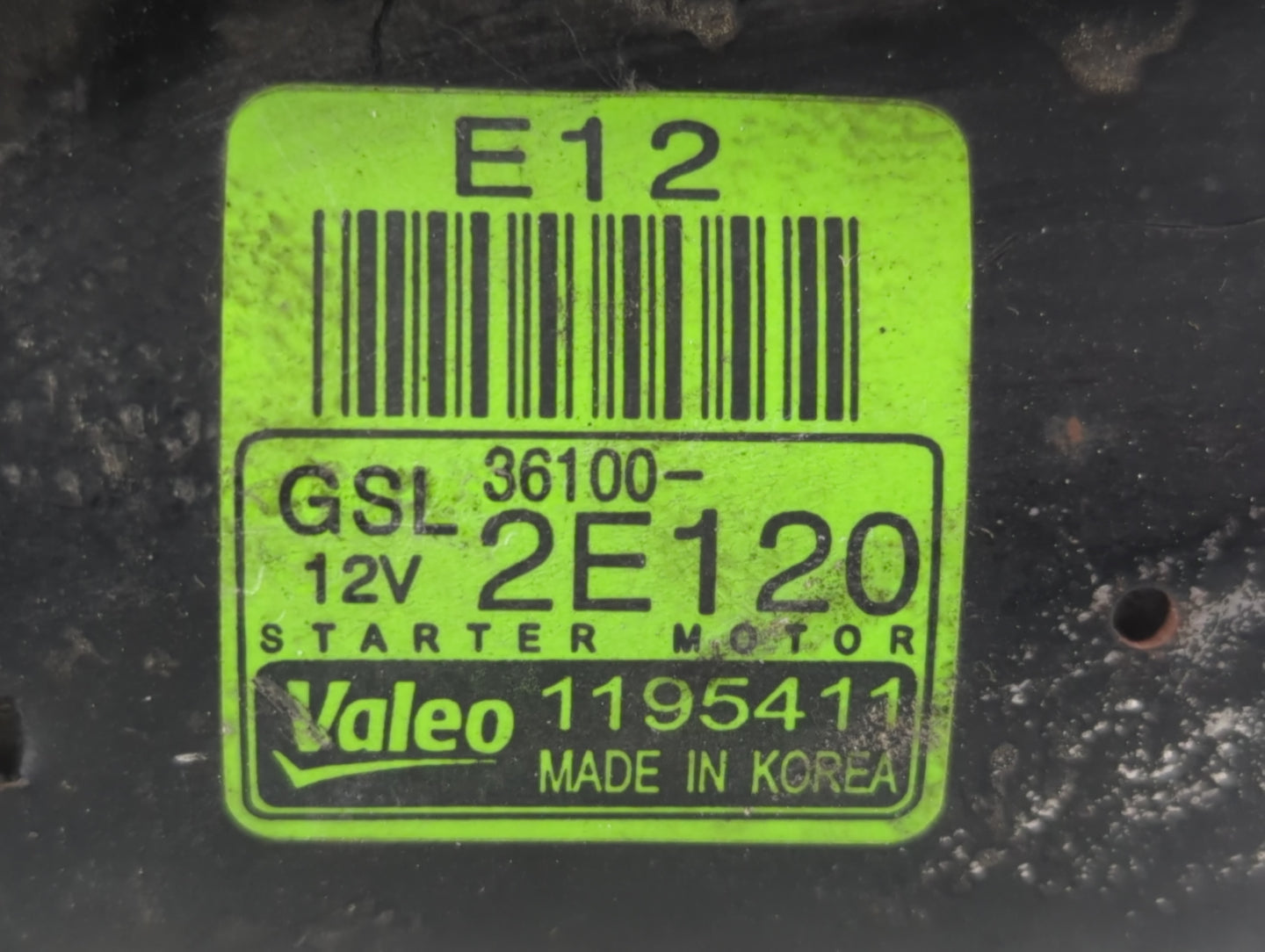 2014-2016 Kia Forte Car Starter Motor Solenoid OEM P/N:1195411 36100-2E120 Fits Fits 2012 2013 2014 2015 2016 OEM Used Auto 