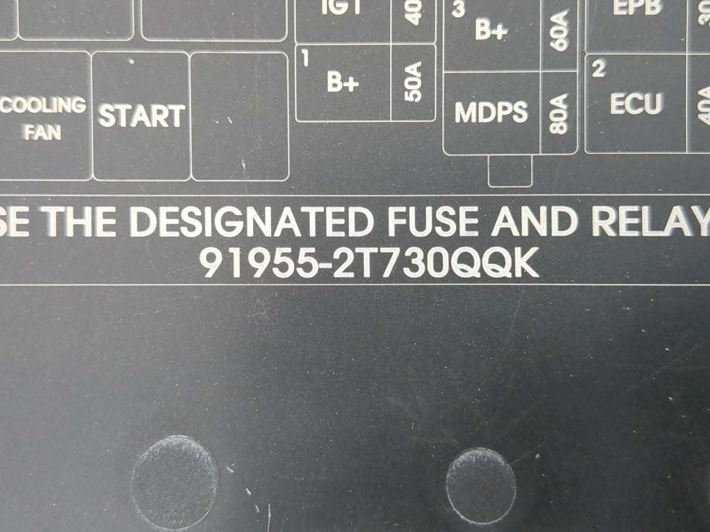 2014-2015 Kia Optima Fusebox Fuse Box Panel Relay Module P/N:91955-2T730QQK 91259-2T010 Fits Fits 2014 2015 OEM Used Auto Pa