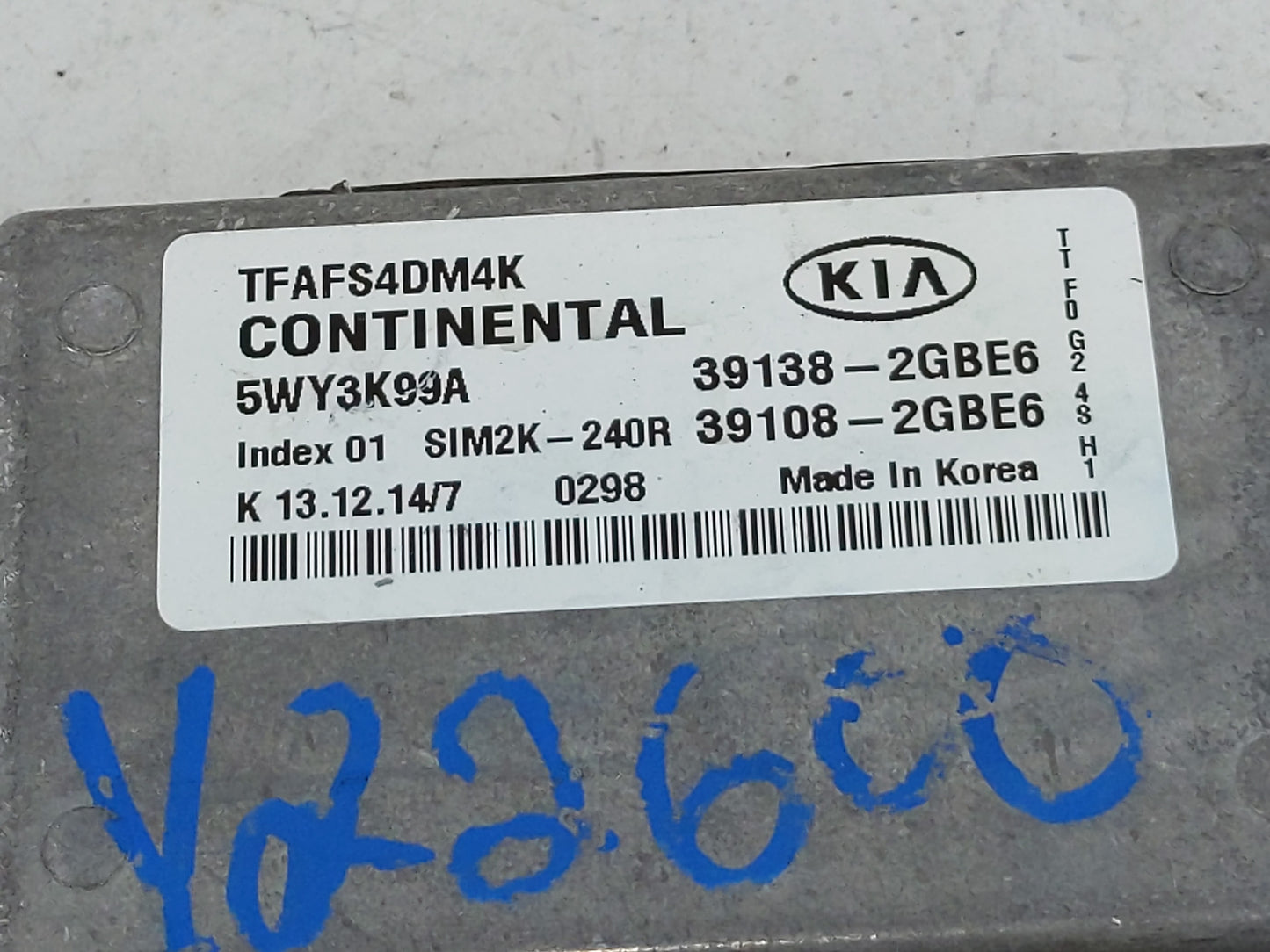 2014-2015 Kia Optima PCM Engine Control Computer ECU ECM PCU OEM P/N:39108-2GBE6 39138-2GBE6 Fits Fits 2014 2015 OEM Used Au