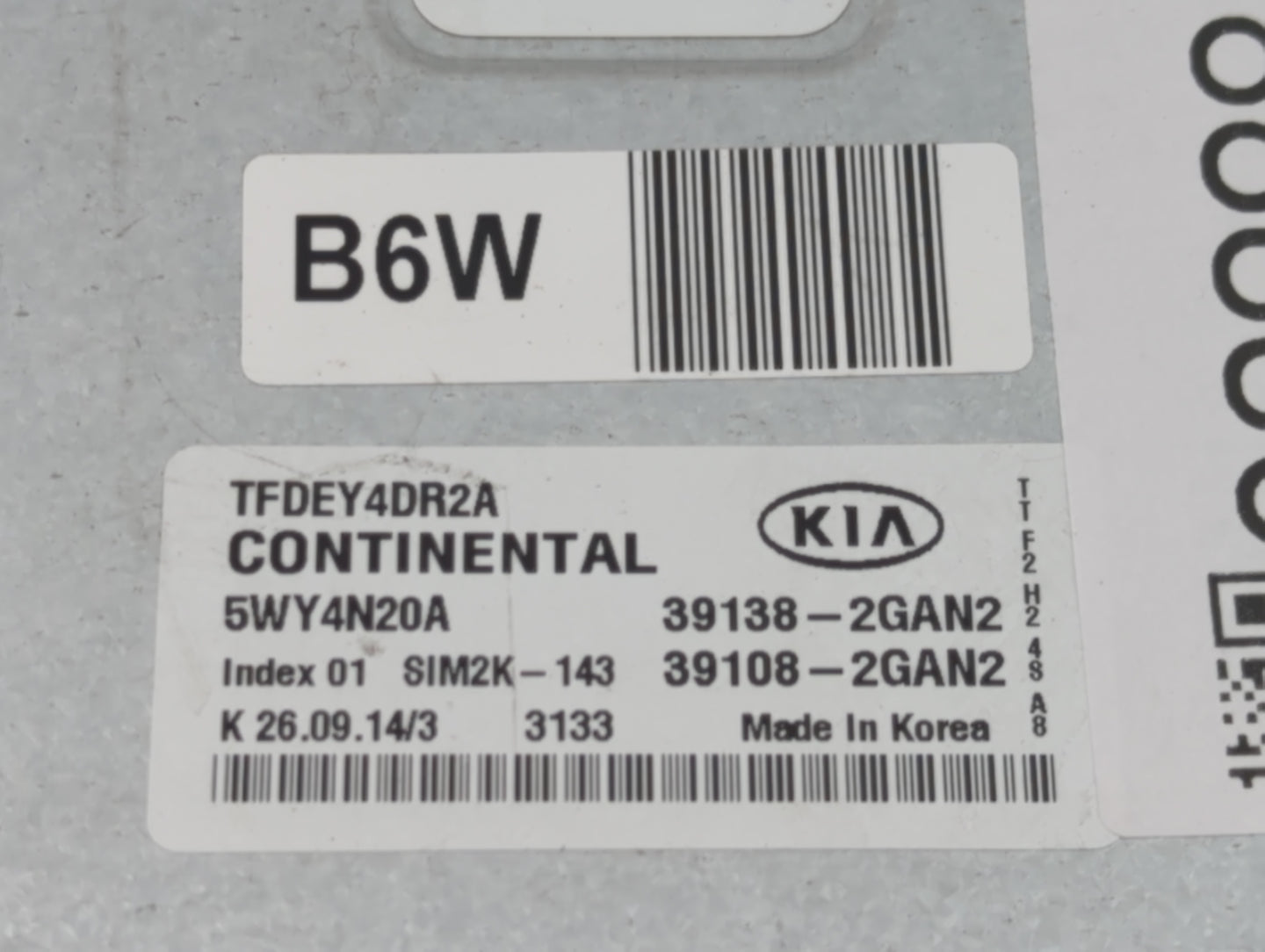 2015-2016 Kia Optima PCM Engine Control Computer ECU ECM PCU OEM P/N:39108-2GAN2 39138-2GAN2 Fits Fits 2015 2016 OEM Used Au