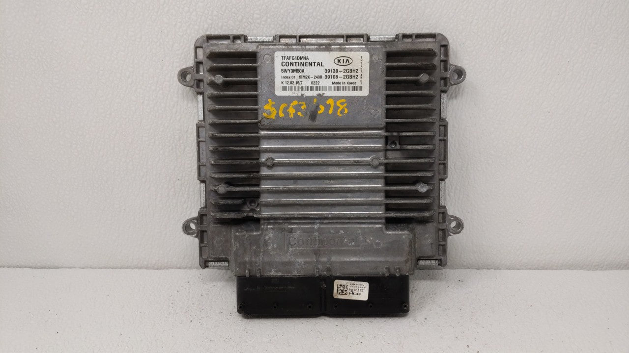 2015 Kia Optima PCM Engine Control Computer ECU ECM PCU OEM P/N:39138-2GBH2 39108-2GBH2 Fits OEM Used Auto Parts - Oemusedau