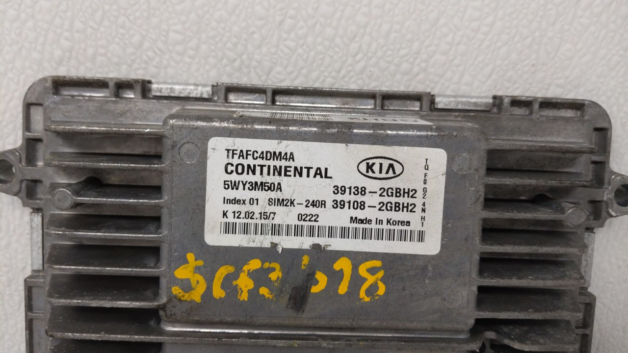 2015 Kia Optima PCM Engine Control Computer ECU ECM PCU OEM P/N:39138-2GBH2 39108-2GBH2 Fits OEM Used Auto Parts - Oemusedau