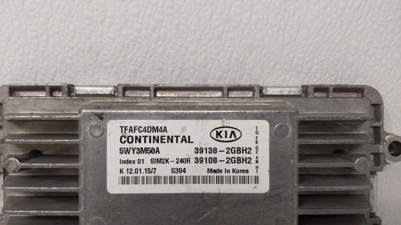 2015 Kia Optima PCM Engine Control Computer ECU ECM PCU OEM P/N:39138-2GBH2 39108-2GBH2 Fits OEM Used Auto Parts - Oemusedau
