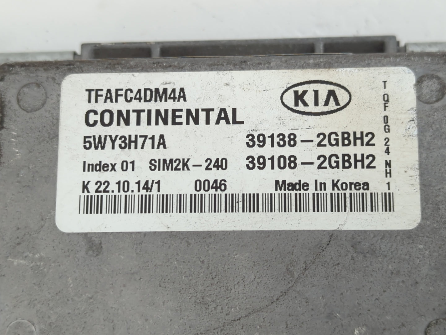 2014-2015 Kia Optima PCM Engine Control Computer ECU ECM PCU OEM P/N:39138-2GBH2 Fits Fits 2014 2015 OEM Used Auto Parts - O