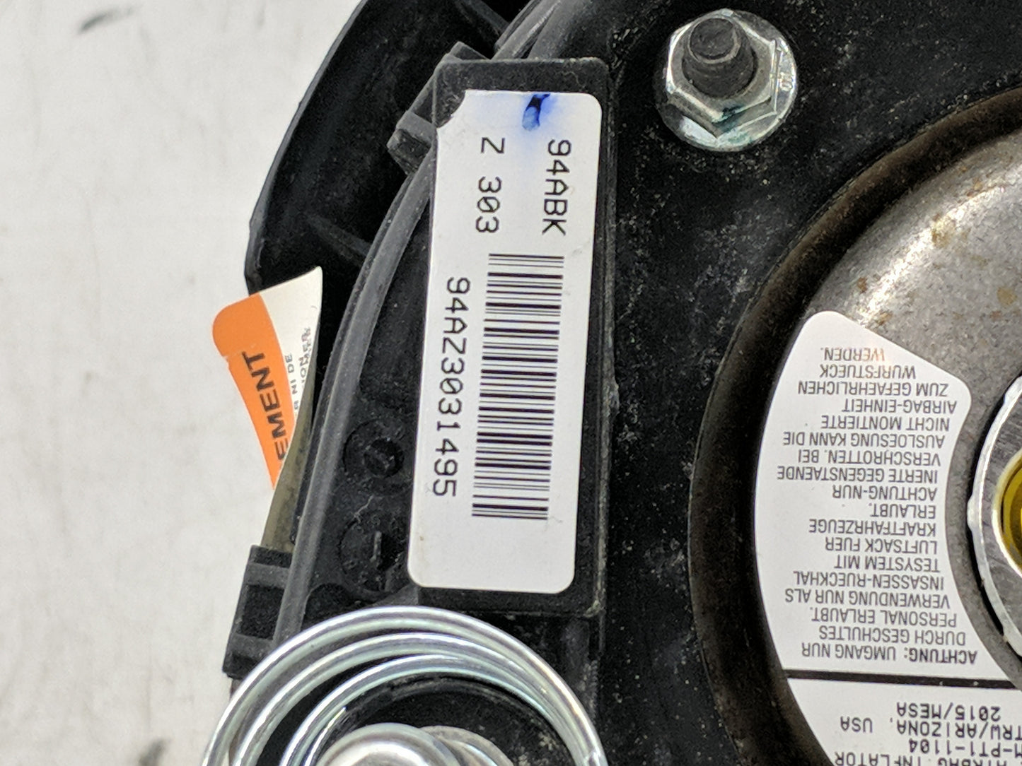 2015 Kia Optima Air Bag Driver Left Steering Wheel Mounted - Oemusedautoparts1.com