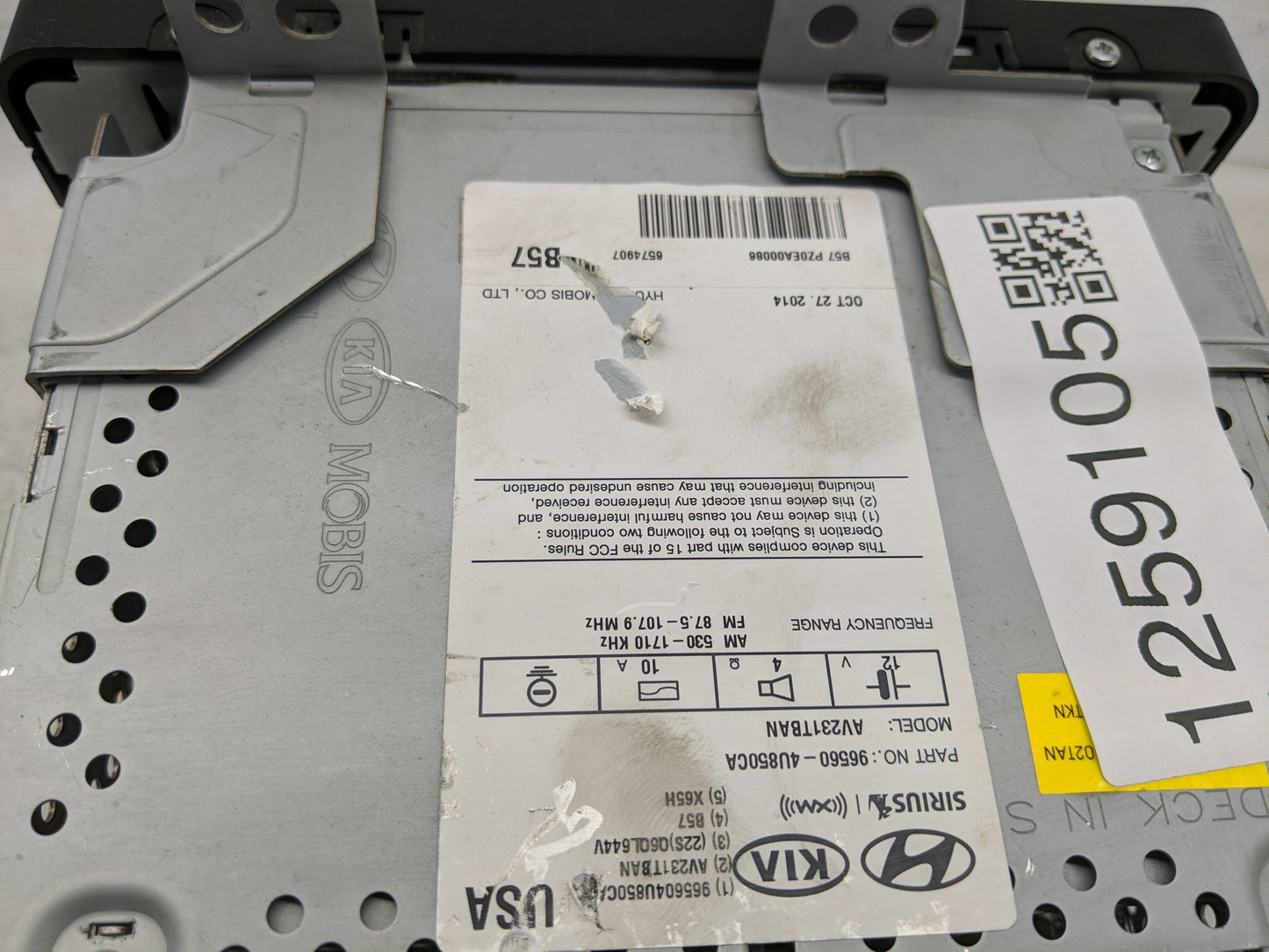 2014-2016 Kia Optima Radio AM FM Cd Player Receiver Replacement P/N:96170-2TBA0CA Fits Fits 2014 2015 2016 OEM Used Auto Par