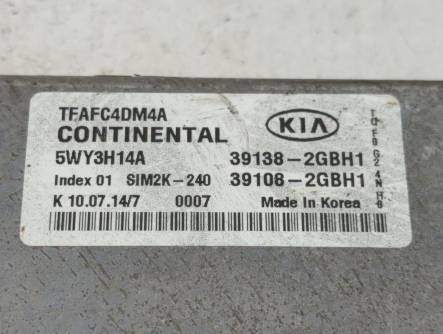 2014-2015 Kia Optima PCM Engine Control Computer ECU ECM PCU OEM P/N:39108-2GBH1 39138-2GBH1 Fits Fits 2014 2015 OEM Used Au