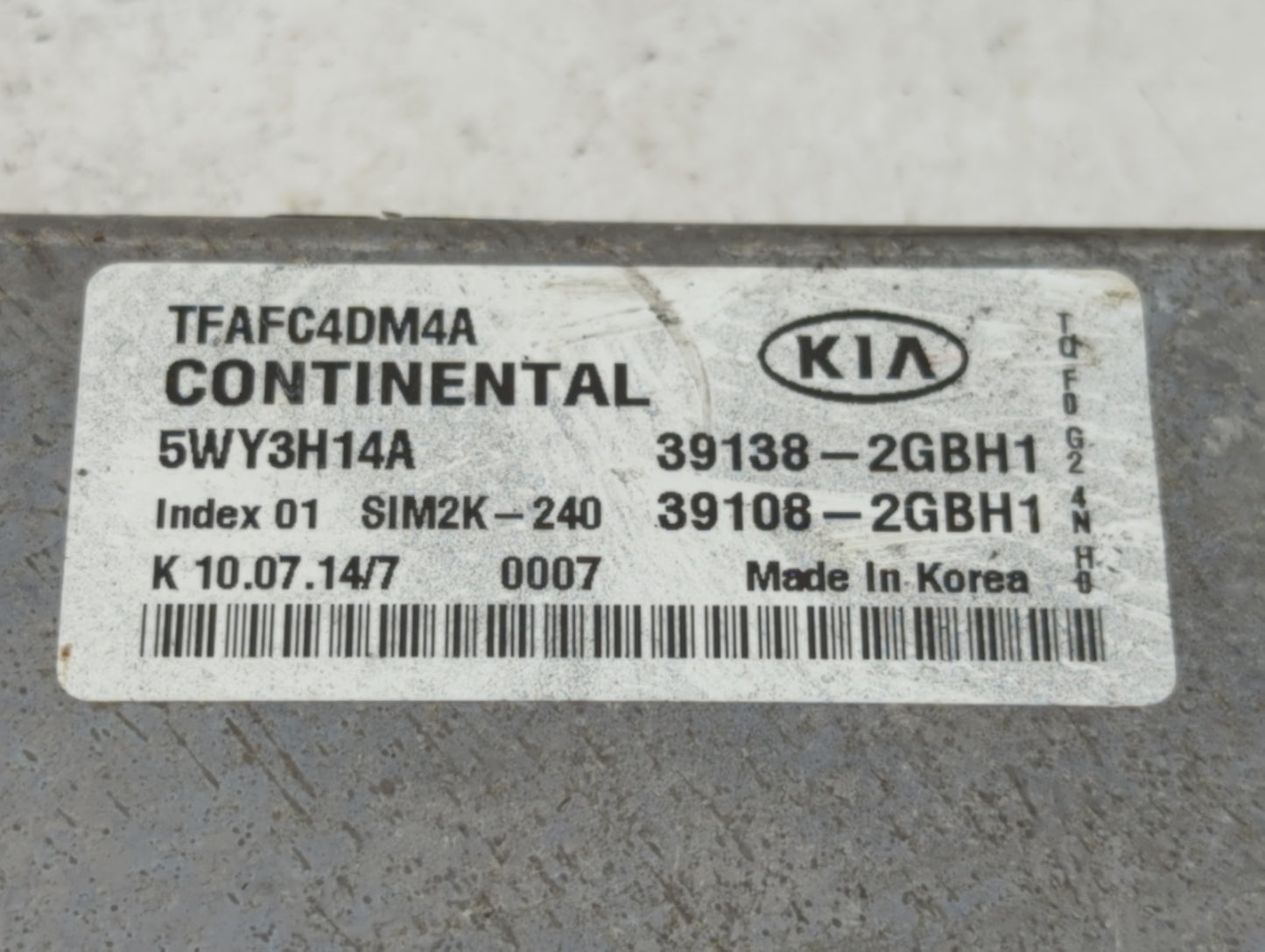2014-2015 Kia Optima PCM Engine Control Computer ECU ECM PCU OEM P/N:39108-2GBH1 39138-2GBH1 Fits Fits 2014 2015 OEM Used Au