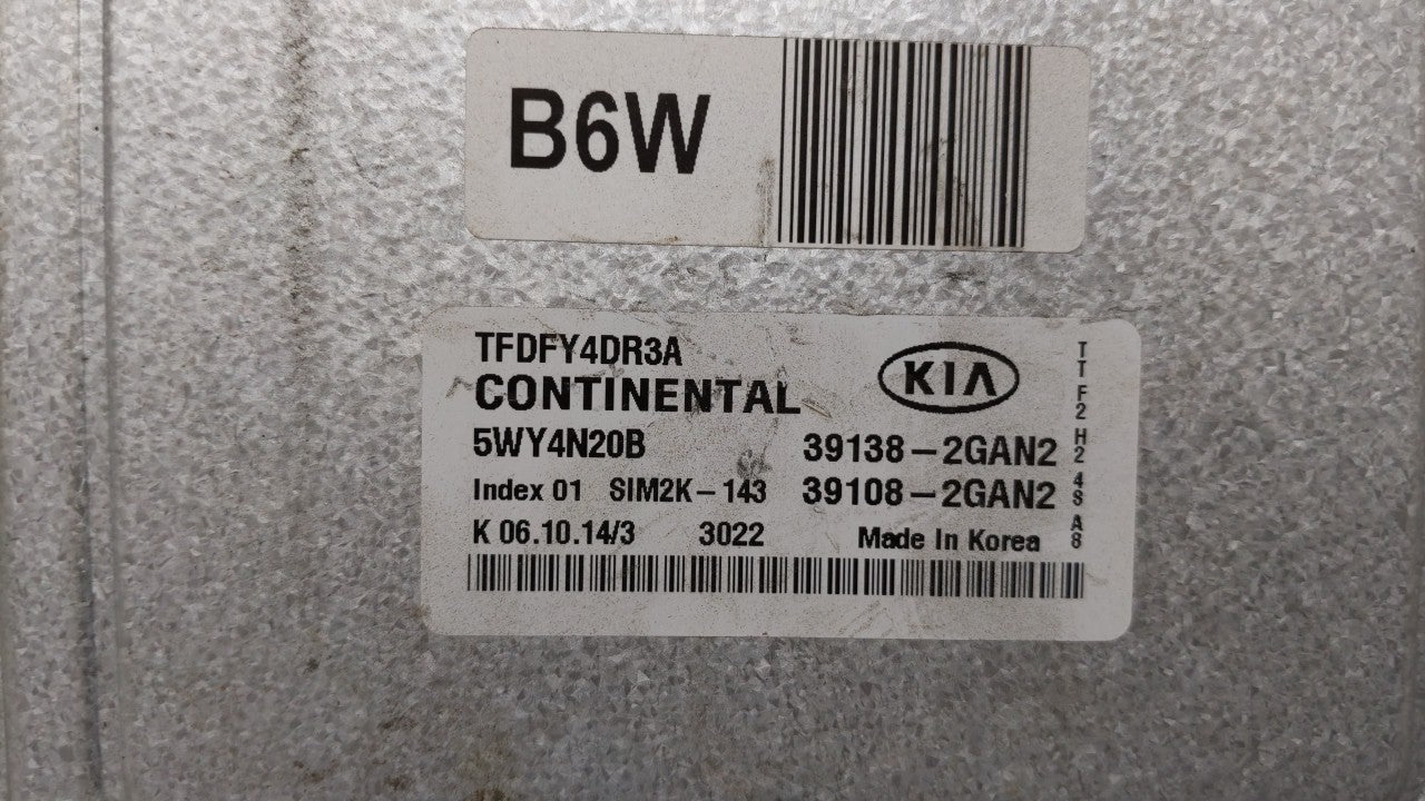 2015-2016 Kia Optima PCM Engine Control Computer ECU ECM PCU OEM P/N:39138-2GAN2 39108-2GAN2 Fits Fits 2015 2016 OEM Used Au