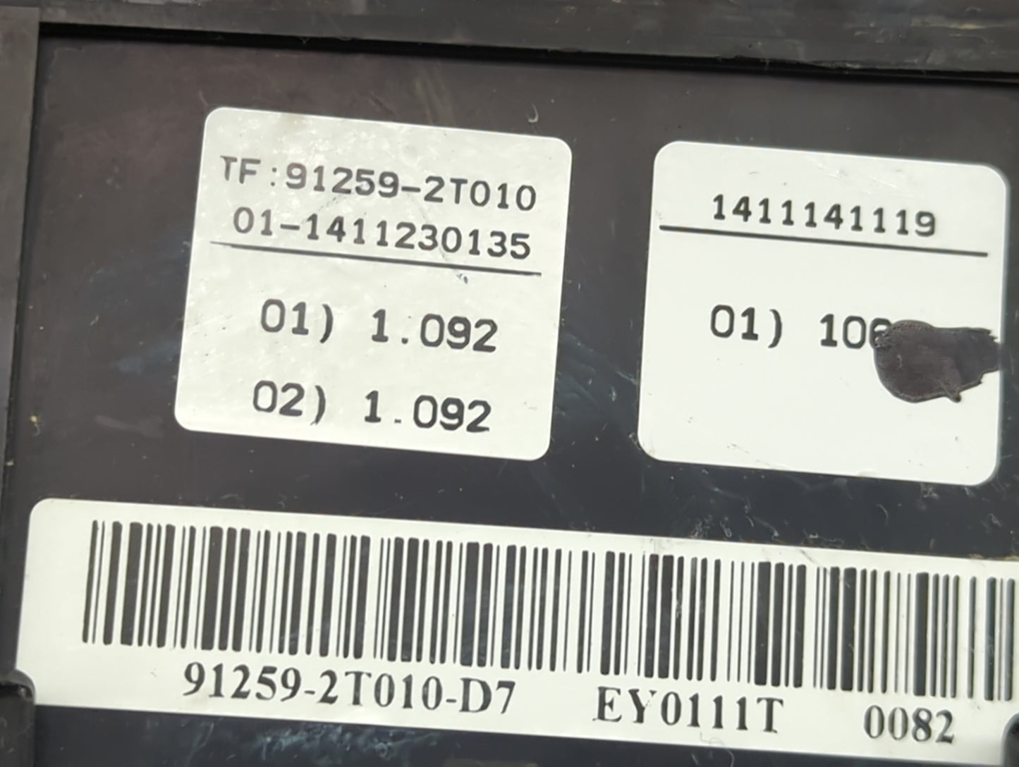 2014-2015 Kia Optima Fusebox Fuse Box Panel Relay Module P/N:91259-2T010-D7 91259-2T010 Fits Fits 2014 2015 OEM Used Auto Pa