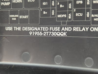 2014-2015 Kia Optima Fusebox Fuse Box Panel Relay Module P/N:91955-2T730QQK 914304C600QA Fits Fits 2014 2015 OEM Used Auto P