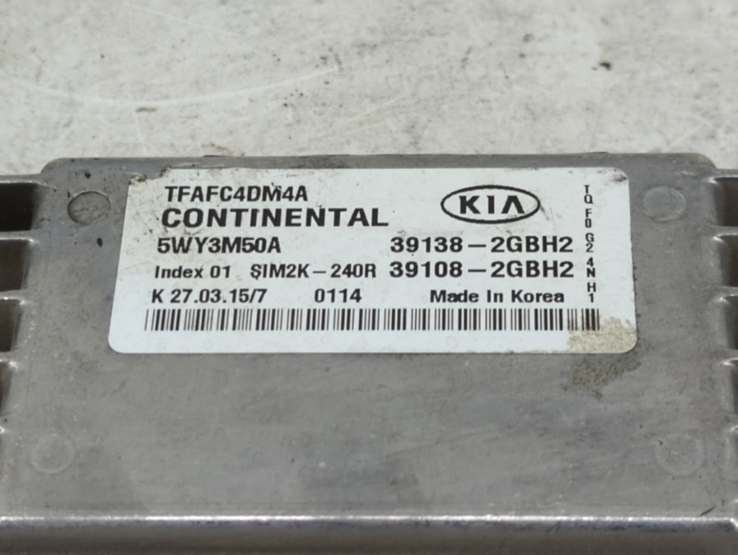 2015 Kia Optima PCM Engine Control Computer ECU ECM PCU OEM P/N:39108-2GBH2 39138-2GBH2 Fits OEM Used Auto Parts - Oemusedau