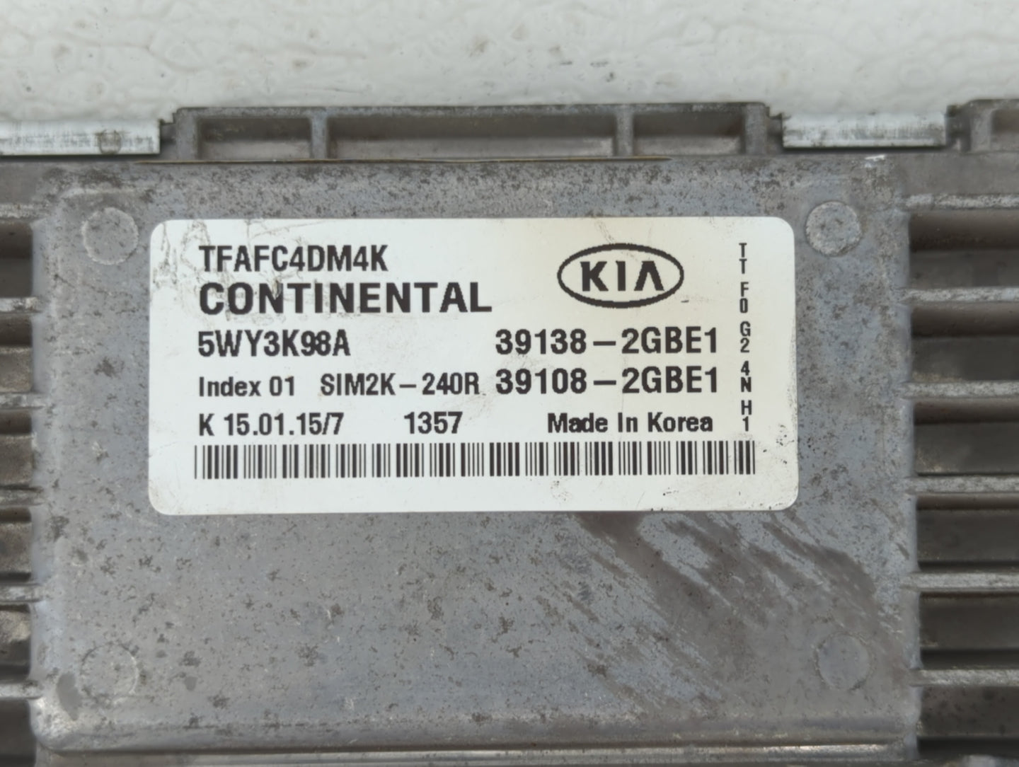 2014-2015 Kia Optima PCM Engine Control Computer ECU ECM PCU OEM P/N:39108-2GBE1 39138-2GBE1, 391082GBE1 Fits Fits 2014 2015