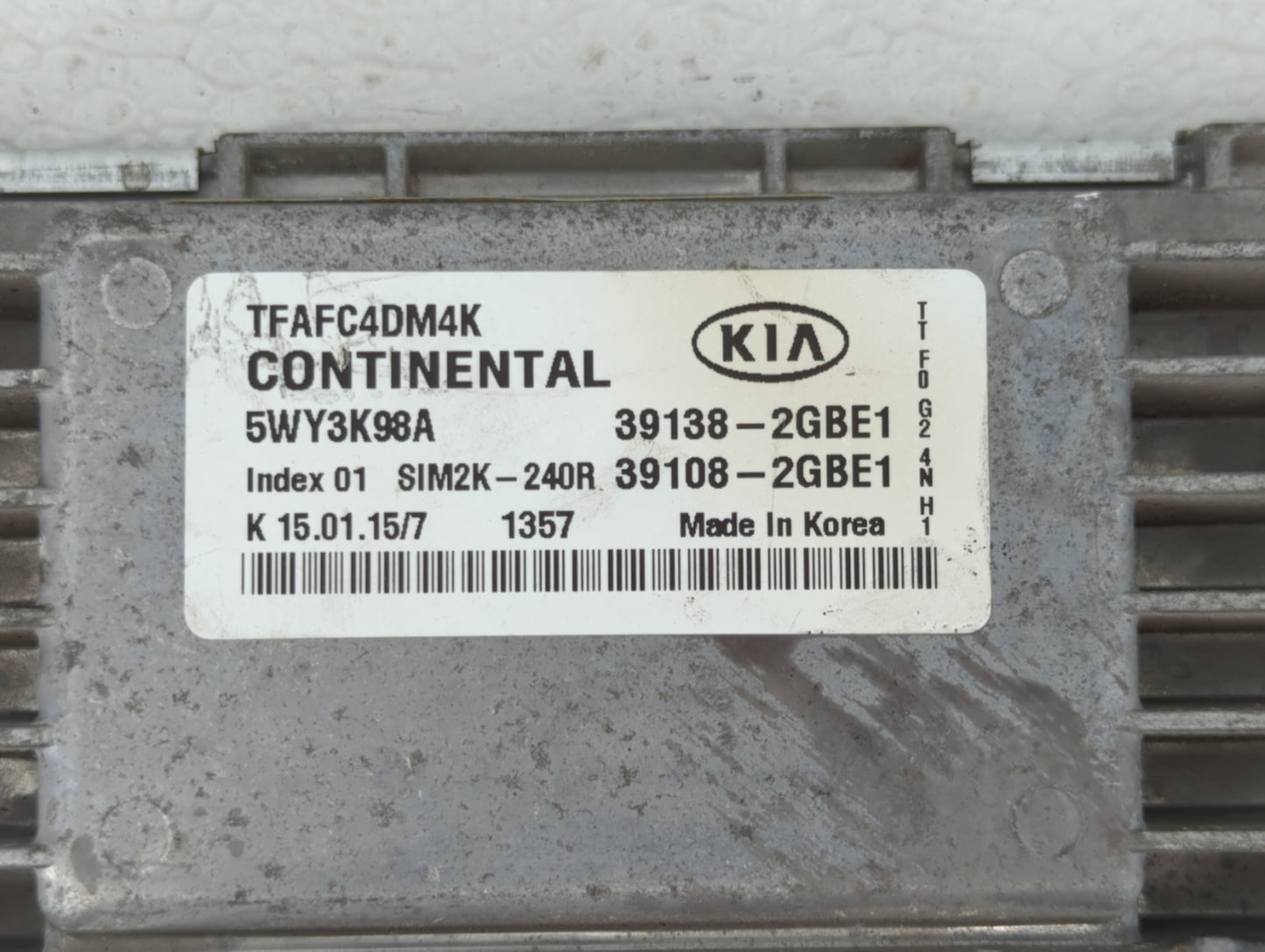 2014-2015 Kia Optima PCM Engine Control Computer ECU ECM PCU OEM P/N:39108-2GBE1 39138-2GBE1, 391082GBE1 Fits Fits 2014 2015
