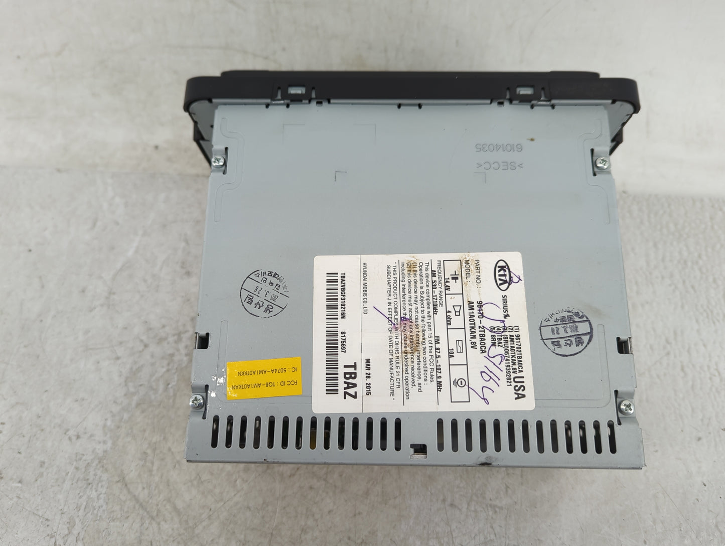 2014-2016 Kia Optima Radio AM FM Cd Player Receiver Replacement P/N:96170-2TBA0CA Fits Fits 2014 2015 2016 OEM Used Auto Par