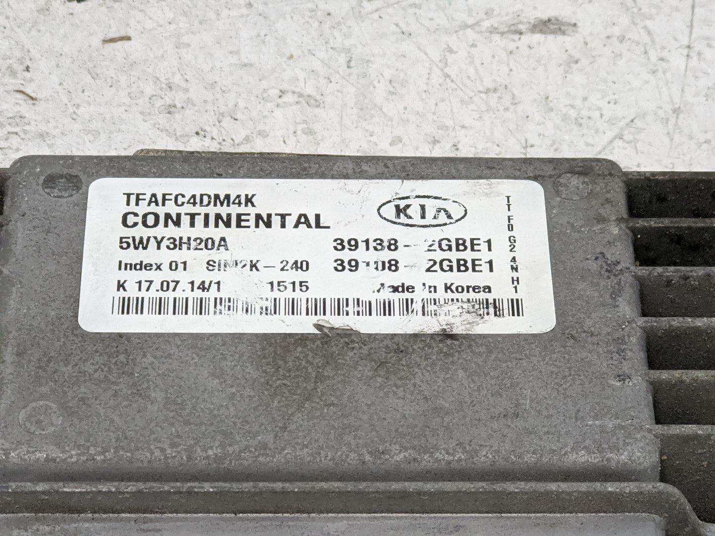 2014-2015 Kia Optima PCM Engine Control Computer ECU ECM PCU OEM P/N:39108-2GBE1 39138-2GBE1 Fits Fits 2014 2015 OEM Used Au