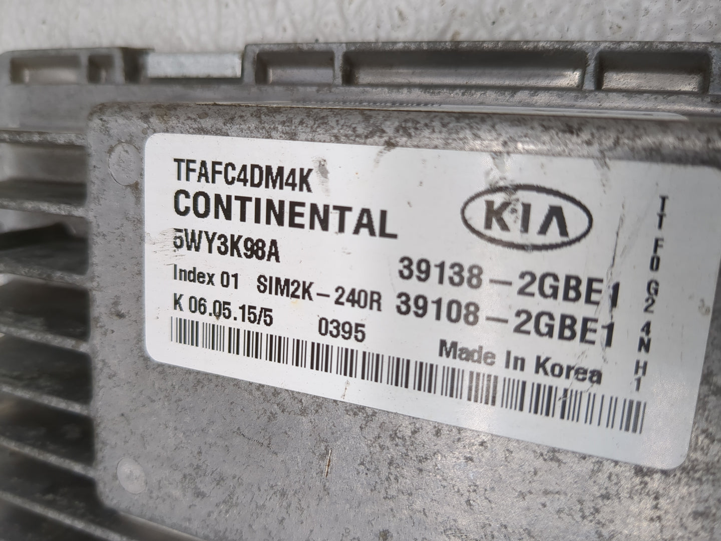 2014-2015 Kia Optima PCM Engine Control Computer ECU ECM PCU OEM P/N:391082GBE1 Fits Fits 2014 2015 OEM Used Auto Parts - Oe