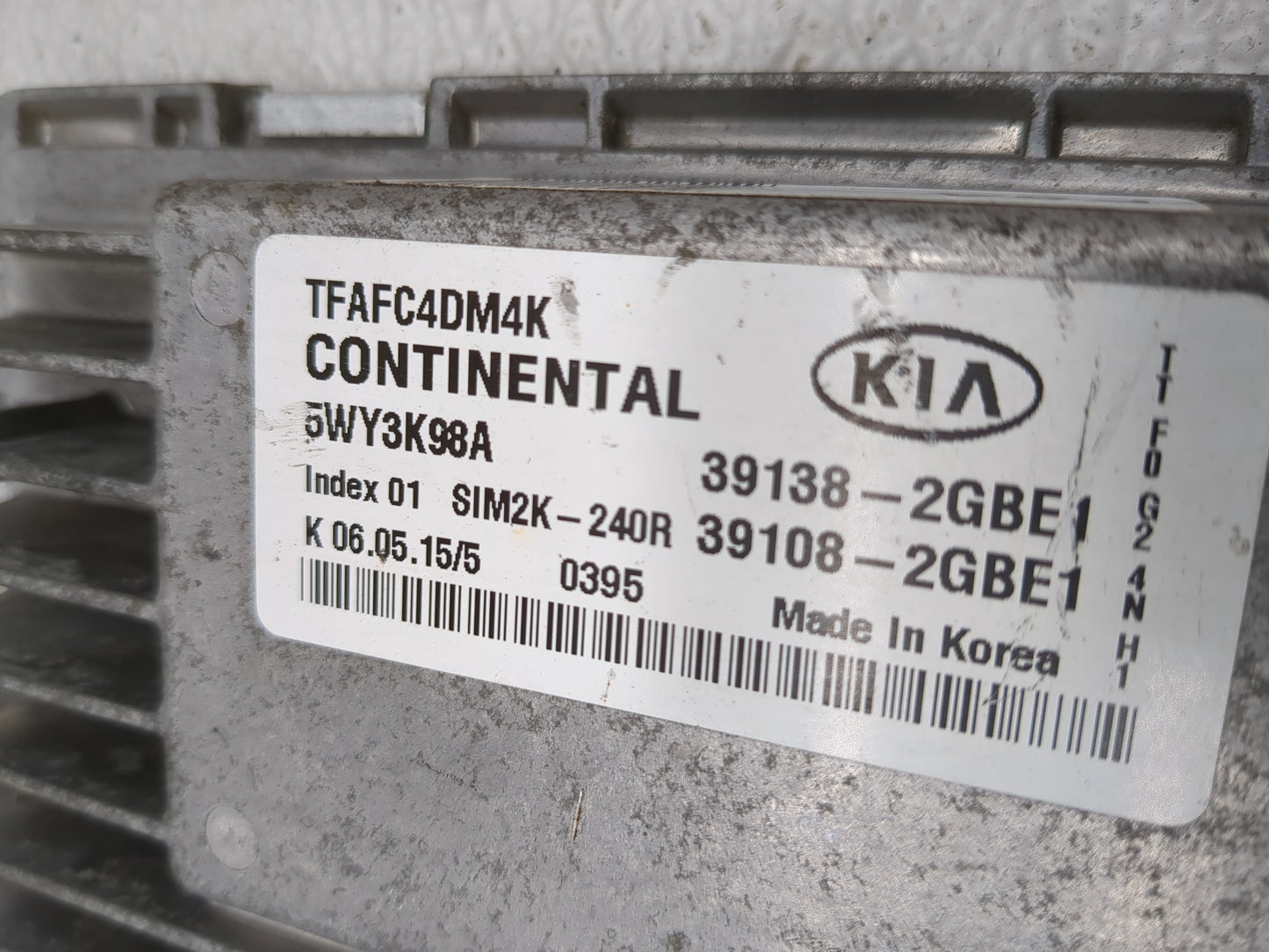 2014-2015 Kia Optima PCM Engine Control Computer ECU ECM PCU OEM P/N:391082GBE1 Fits Fits 2014 2015 OEM Used Auto Parts - Oe