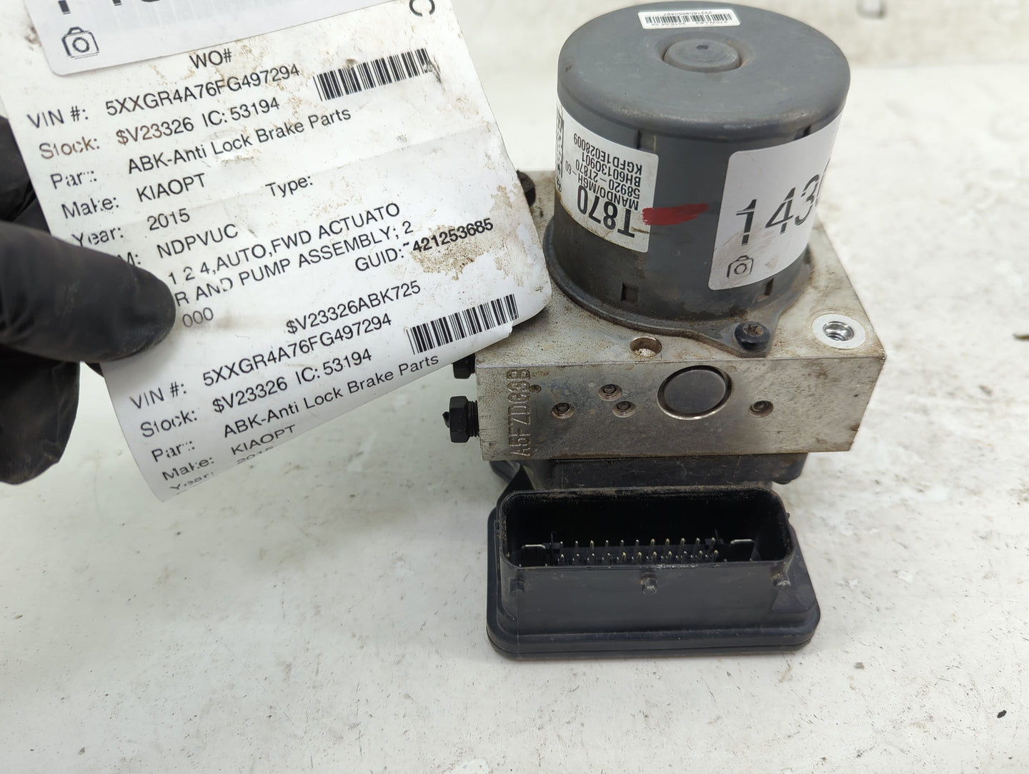 2014-2015 Kia Optima ABS Pump Control Module Replacement P/N:58920-2T870 Fits Fits 2014 2015 OEM Used Auto Parts - Oemusedau