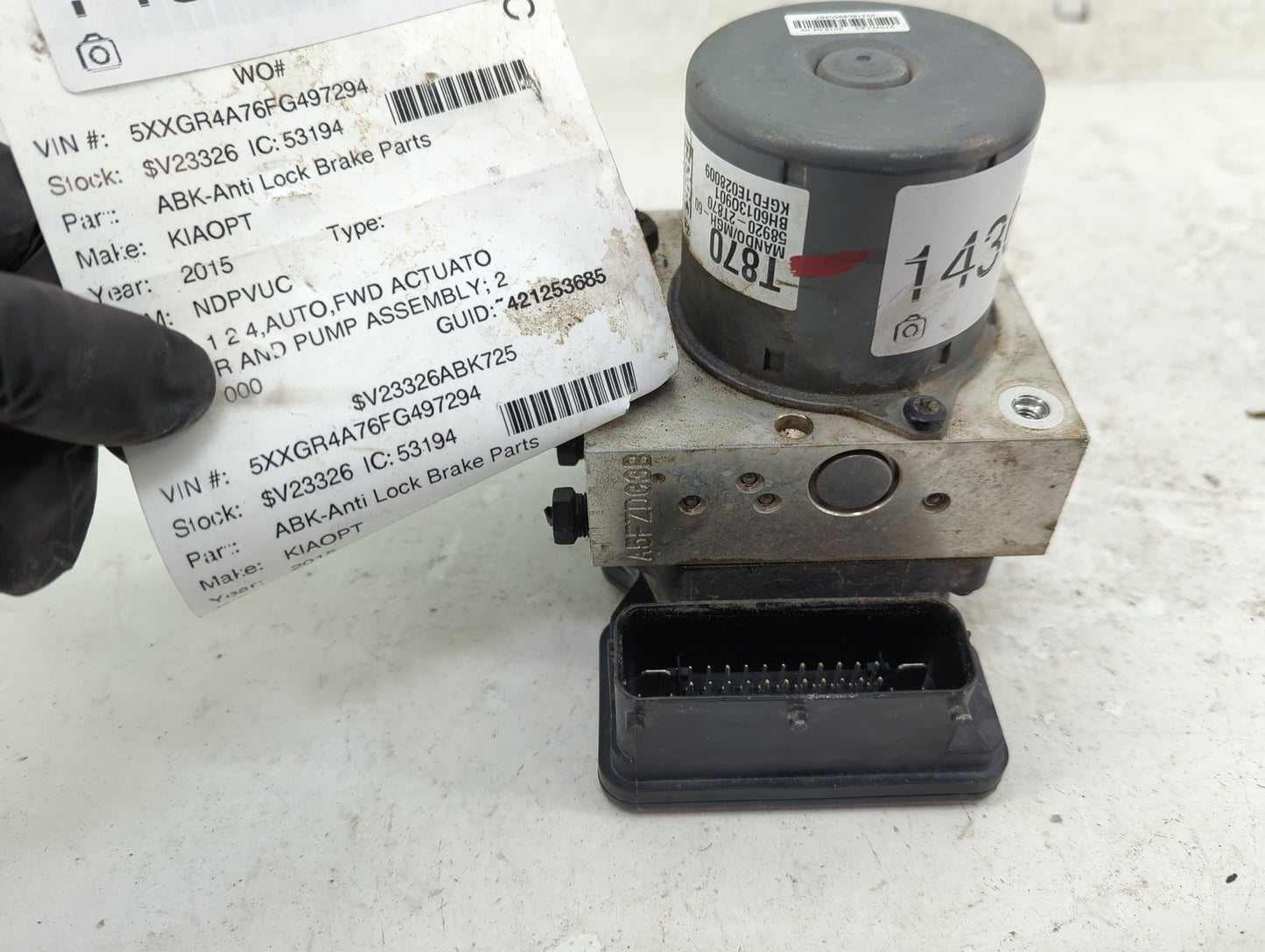 2014-2015 Kia Optima ABS Pump Control Module Replacement P/N:58920-2T870 Fits Fits 2014 2015 OEM Used Auto Parts - Oemusedau