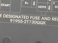 2014-2015 Kia Optima Fusebox Fuse Box Panel Relay Module P/N:91955-2T730QQK Fits Fits 2014 2015 OEM Used Auto Parts - Oemuse
