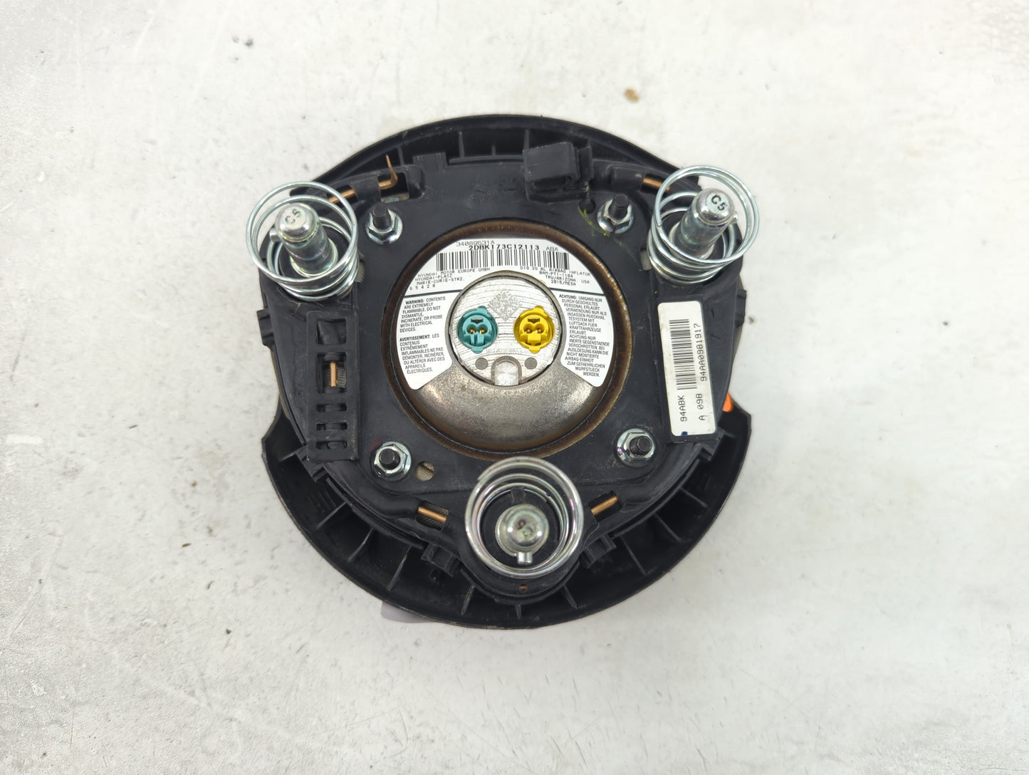 2015 Kia Optima Air Bag Driver Left Steering Wheel Mounted P/N:34089531A Fits OEM Used Auto Parts - Oemusedautoparts1.com