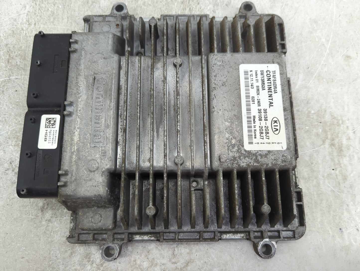 2015 Kia Optima PCM Engine Control Computer ECU ECM PCU OEM P/N:39138-2GBJ7 39108-2GBJ7, 5WY3M53A, TFAFS4DR4A, SIM2K-240R Fi
