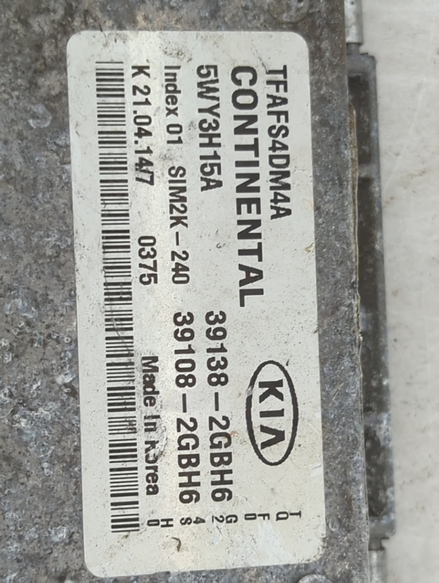 2014-2015 Kia Optima PCM Engine Control Computer ECU ECM PCU OEM P/N:39138-2GBH6 39108-2GBH6, 5WY3H15A Fits Fits 2014 2015 O