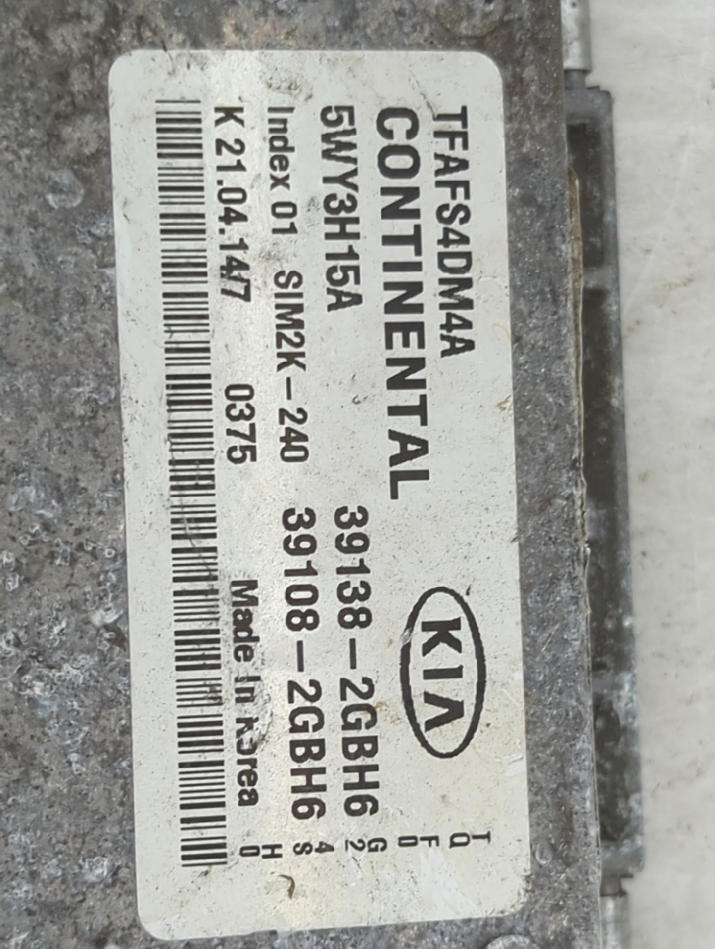 2014-2015 Kia Optima PCM Engine Control Computer ECU ECM PCU OEM P/N:39138-2GBH6 39108-2GBH6, 5WY3H15A Fits Fits 2014 2015 O