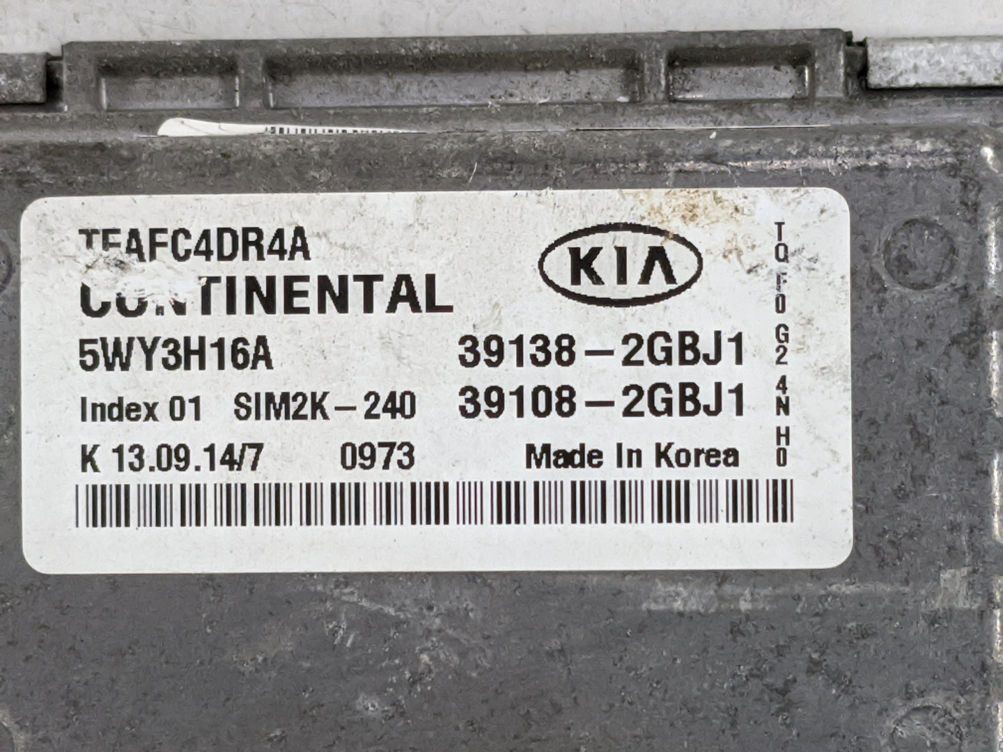 2014-2015 Kia Optima PCM Engine Control Computer ECU ECM PCU OEM P/N:39138-2GBJ1 39108-2GBJ1, 5WY3H16A Fits Fits 2014 2015 O