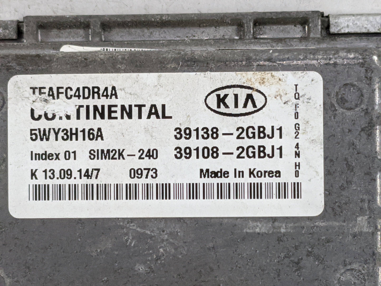 2014-2015 Kia Optima PCM Engine Control Computer ECU ECM PCU OEM P/N:39138-2GBJ1 39108-2GBJ1, 5WY3H16A Fits Fits 2014 2015 O