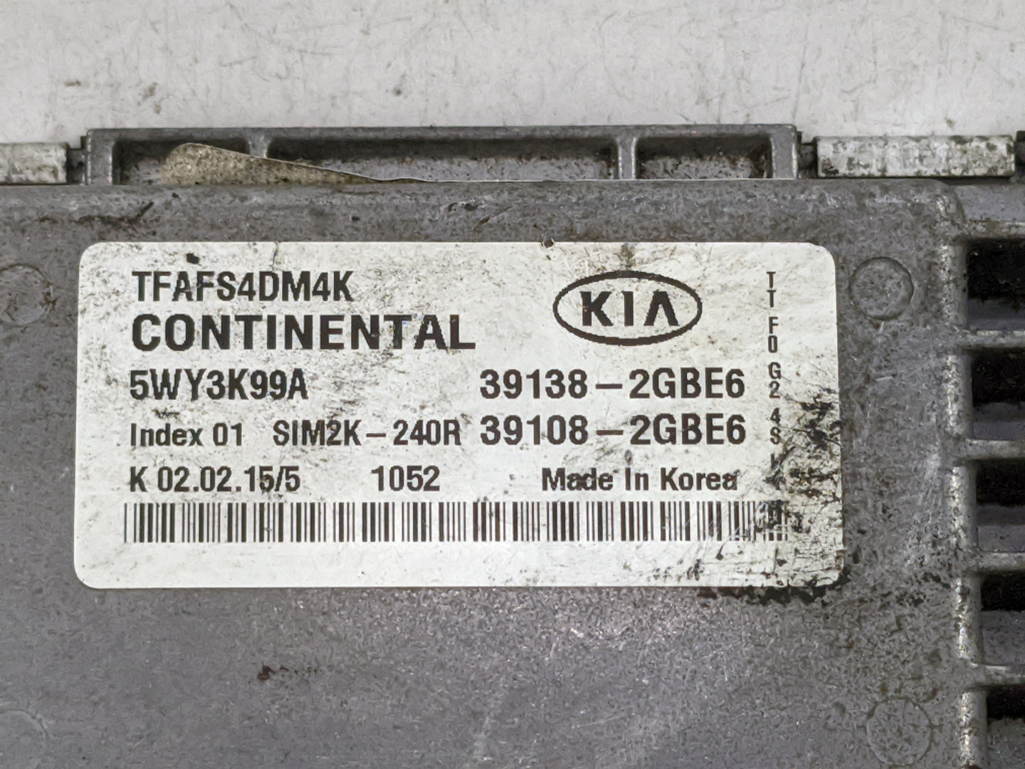 2014-2015 Kia Optima PCM Engine Control Computer ECU ECM PCU OEM P/N:39138-2GBE6 39108-2GBE6, 5WY3K99A Fits Fits 2014 2015 O