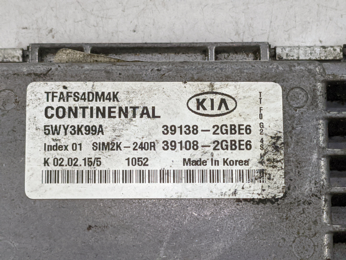 2014-2015 Kia Optima PCM Engine Control Computer ECU ECM PCU OEM P/N:39138-2GBE6 39108-2GBE6, 5WY3K99A Fits Fits 2014 2015 O