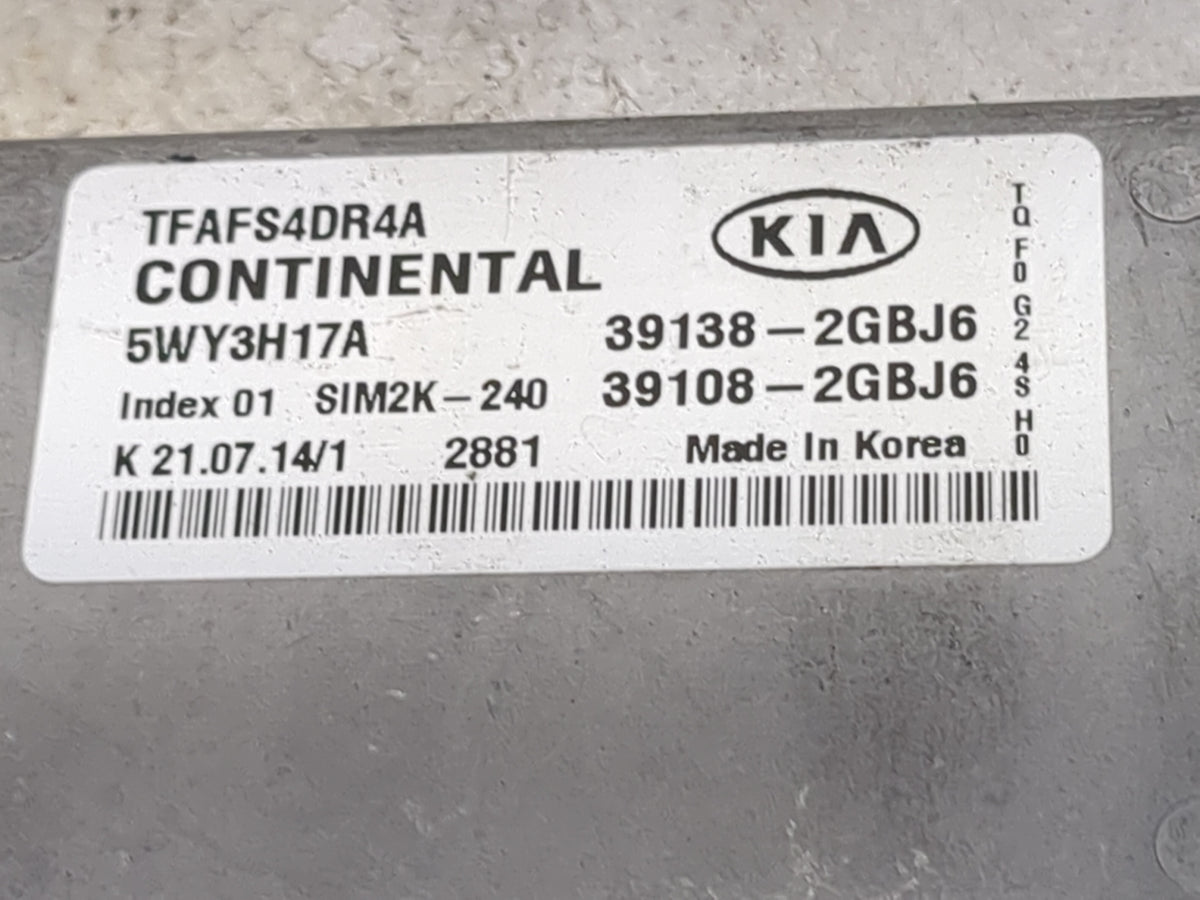 2015 Kia Optima PCM Engine Control Computer ECU ECM PCU OEM P/N:TFAFS4DR4A 5WY3H17A, 39138-2GBJ6, 39108-2GBJ6, SIM2K-240 OEM
