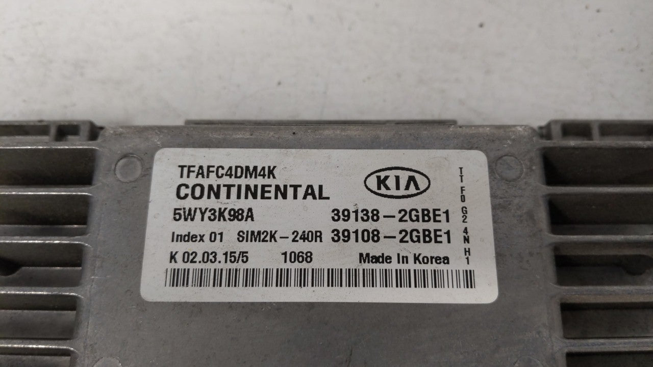 2014-2015 Kia Optima PCM Engine Control Computer ECU ECM PCU OEM P/N:39108-2GBE1 39138-2GBE1, 391082GBE1 Fits Fits 2014 2015