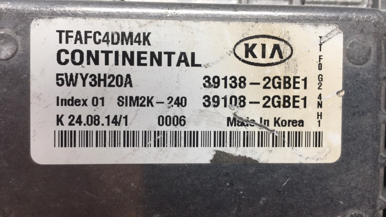 2014-2015 Kia Optima PCM Engine Control Computer ECU ECM PCU OEM P/N:39108-2GBE1 39138-2GBE1, 391082GBE1 Fits Fits 2014 2015