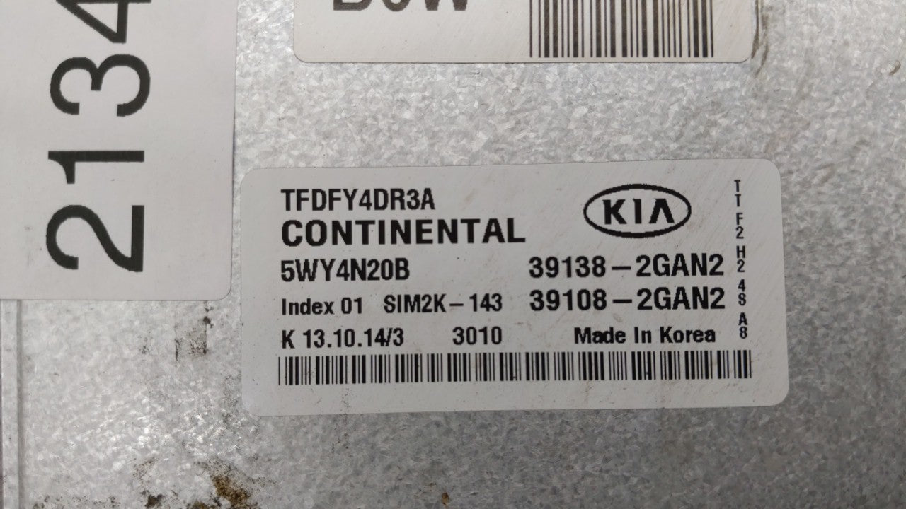 2015-2016 Kia Optima PCM Engine Control Computer ECU ECM PCU OEM P/N:39138-2GAN2 39108-2GAN2 Fits Fits 2015 2016 OEM Used Au