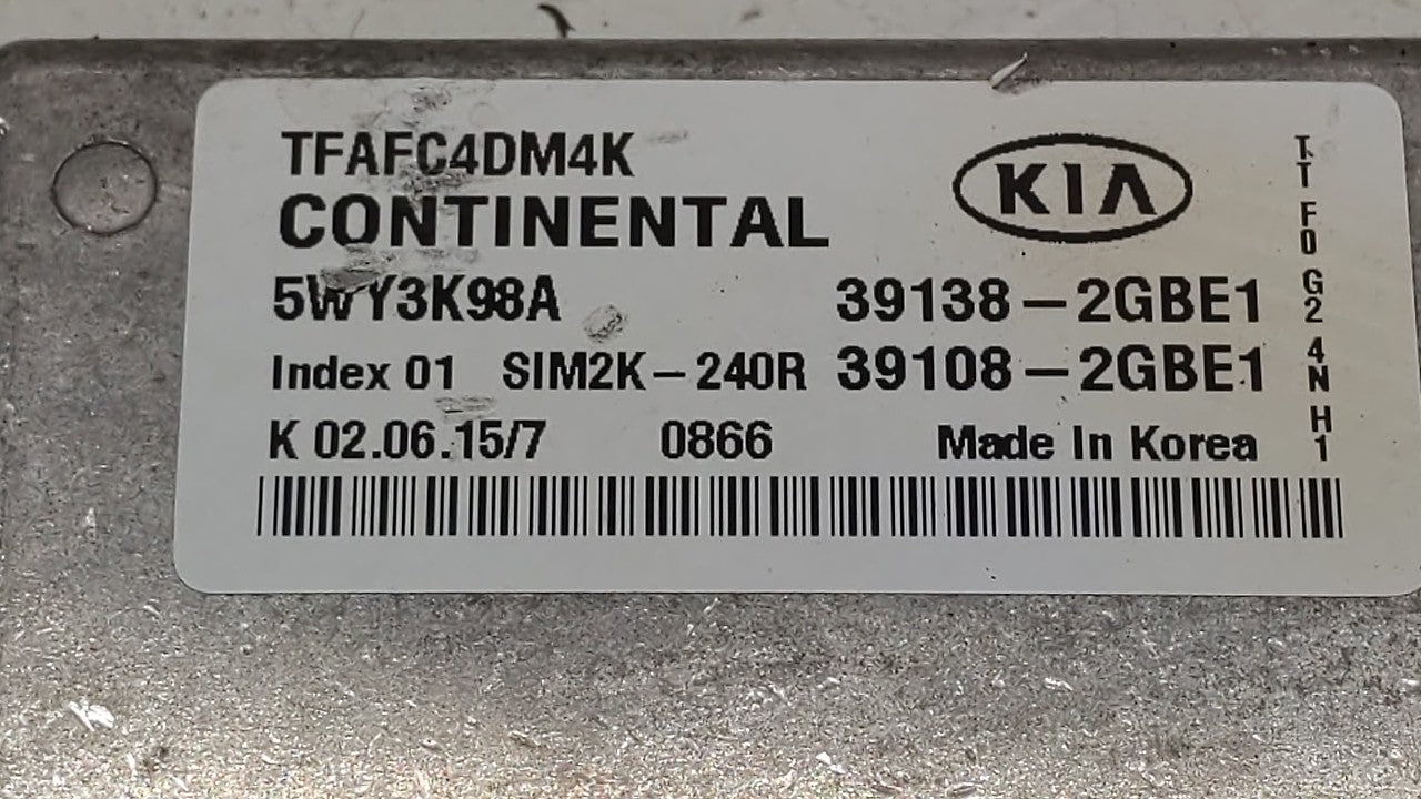 2014-2015 Kia Optima PCM Engine Control Computer ECU ECM PCU OEM P/N:39108-2GBE1 39138-2GBE1, 391082GBE1 Fits Fits 2014 2015