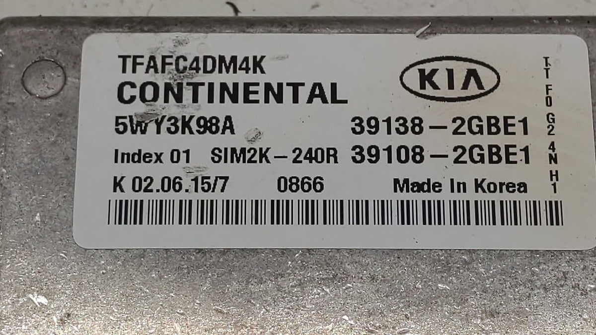 2014-2015 Kia Optima PCM Engine Control Computer ECU ECM PCU OEM P/N:39108-2GBE1 39138-2GBE1, 391082GBE1 Fits 2014 2015 OEM 