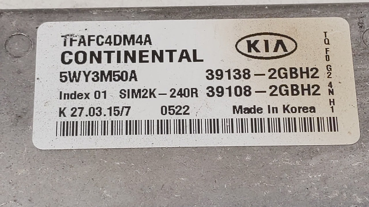 2015 Kia Optima PCM Engine Control Computer ECU ECM PCU OEM P/N:39108-2GBH2 39138-2GBH2 Fits OEM Used Auto Parts - Oemusedau