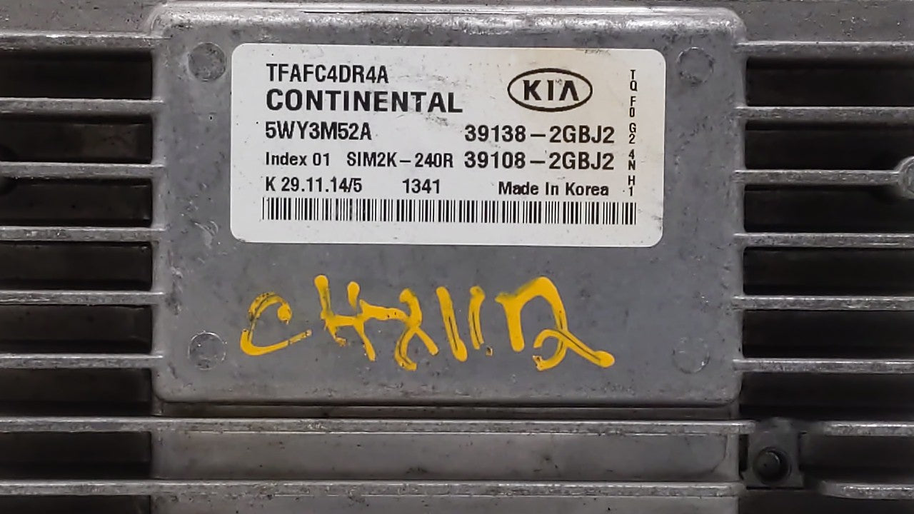 2015 Kia Optima PCM Engine Control Computer ECU ECM PCU OEM P/N:39138-2GBJ2 39108-2GBJ2, 391382GBJ2, 391082GBJ2, 39138-2GBJ1