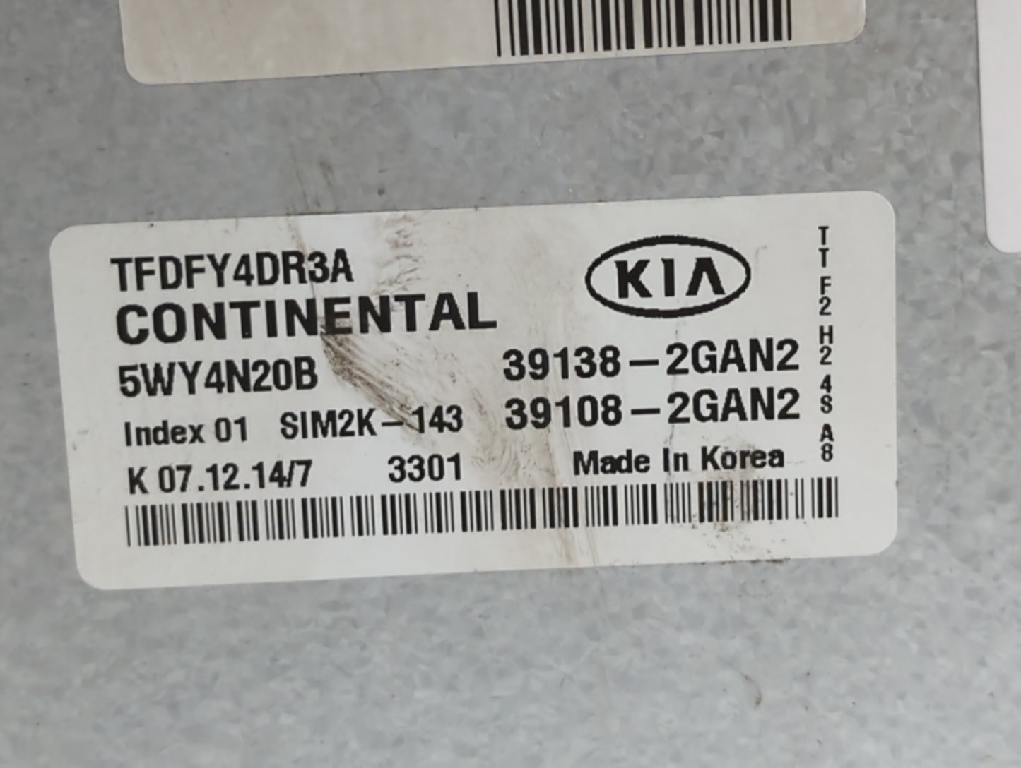 2015-2016 Kia Optima PCM Engine Control Computer ECU ECM PCU OEM P/N:39138-2GAN2 39108-2GAN2 Fits Fits 2015 2016 OEM Used Au