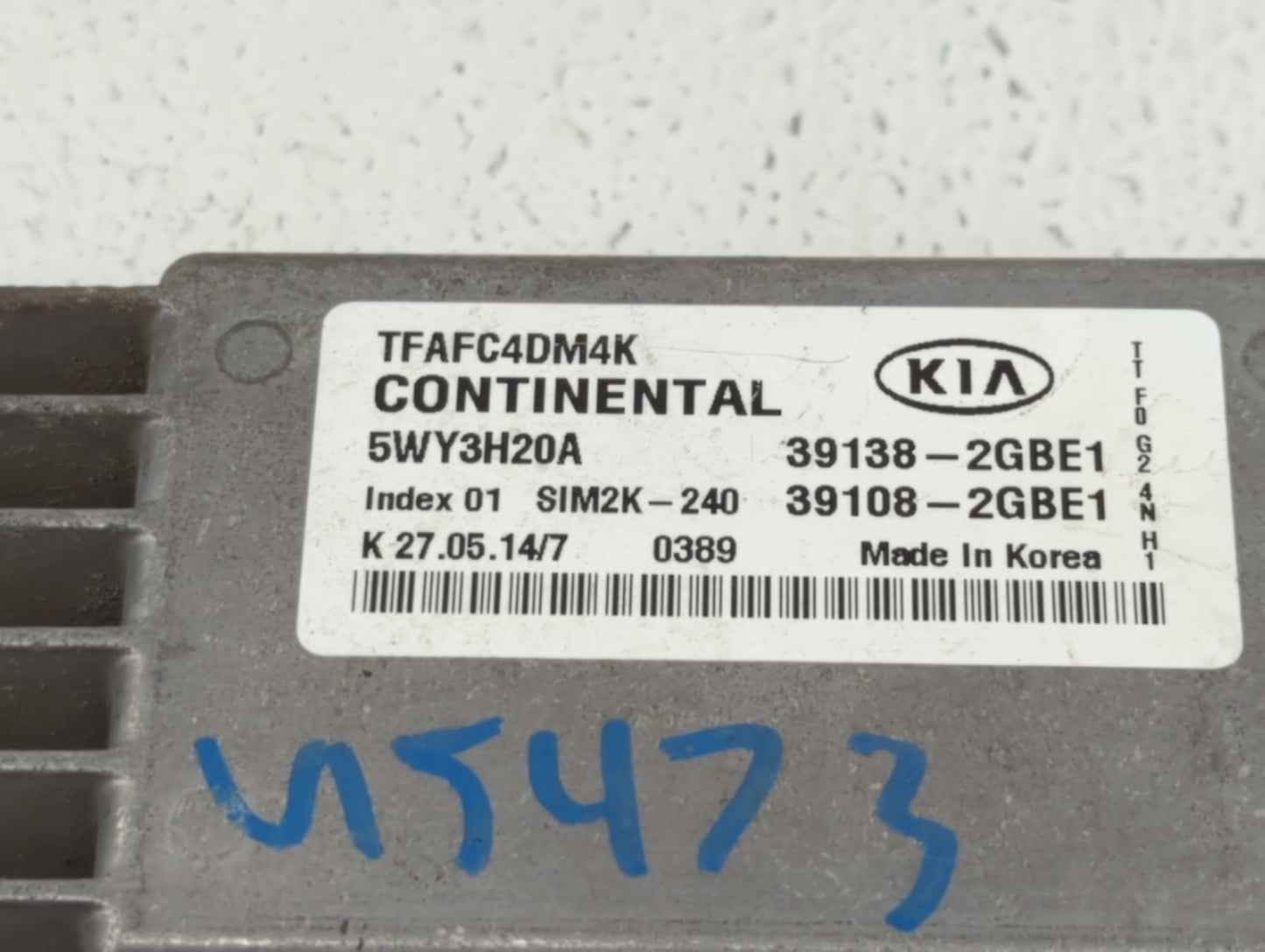 2014-2015 Kia Optima PCM Engine Control Computer ECU ECM PCU OEM P/N:39108-2GBE1 39138-2GBE1, 391082GBE1 Fits Fits 2014 2015