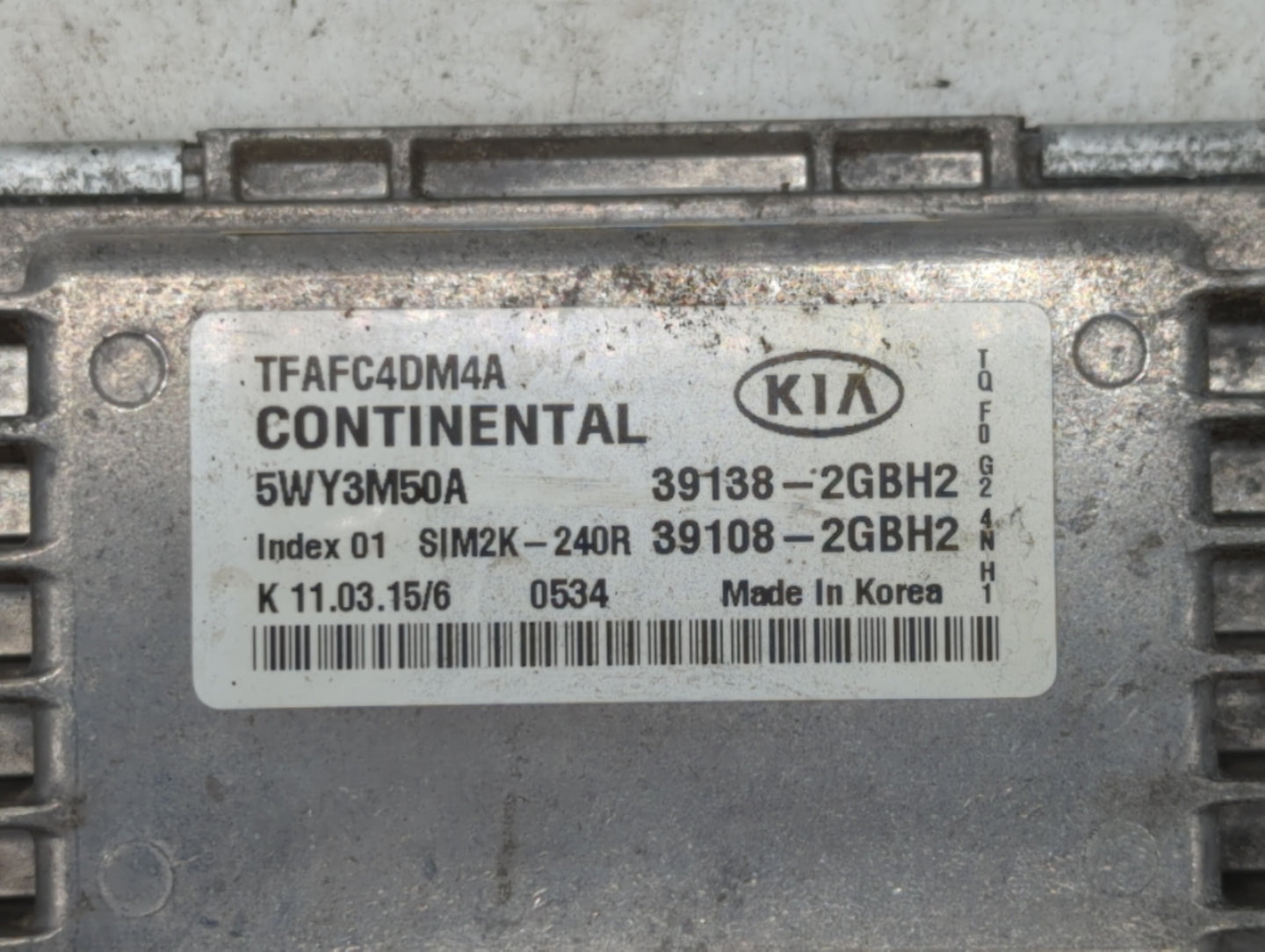 2015 Kia Optima PCM Engine Control Computer ECU ECM PCU OEM P/N:39138-2GBH2 39108-2GBH2, 391382GBH2, 391082GBH2 Fits OEM Use