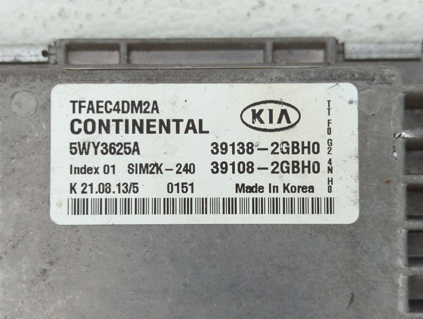 2014-2015 Kia Optima PCM Engine Control Computer ECU ECM PCU OEM P/N:39138-2GBH0 39108-2GBH0, 391382GBH0 Fits Fits 2014 2015