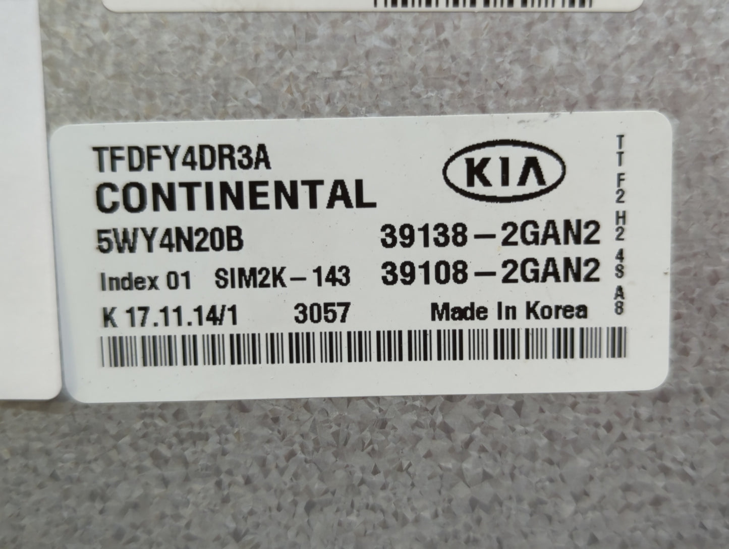 2015-2016 Kia Optima PCM Engine Control Computer ECU ECM PCU OEM P/N:39138-2GAN2 39108-2GAN2 Fits Fits 2015 2016 OEM Used Au