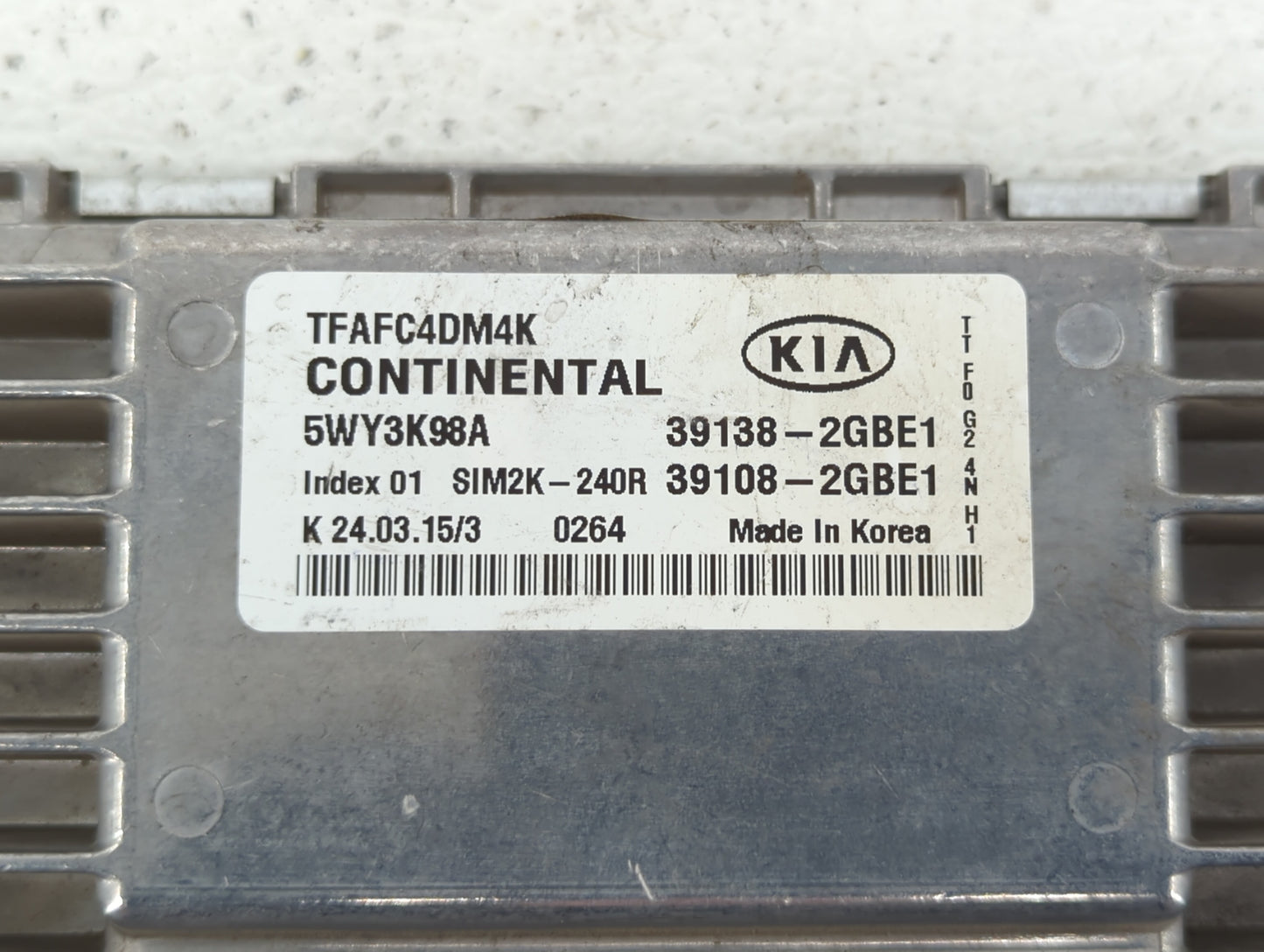 2014-2015 Kia Optima PCM Engine Control Computer ECU ECM PCU OEM P/N:39108-2GBE1 39138-2GBE1, 391082GBE1 Fits Fits 2014 2015