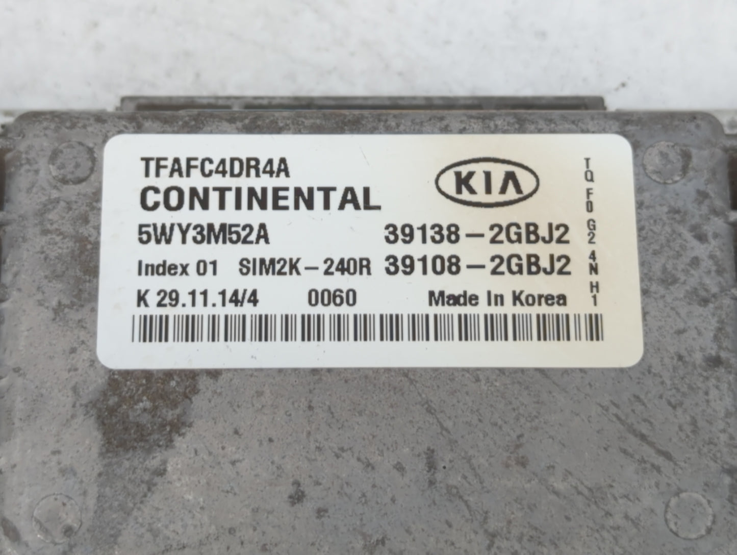 2015 Kia Optima PCM Engine Control Computer ECU ECM PCU OEM P/N:39138-2GBJ2 39108-2GBJ2, 391382GBJ2, 391082GBJ2, 39138-2GBJ1